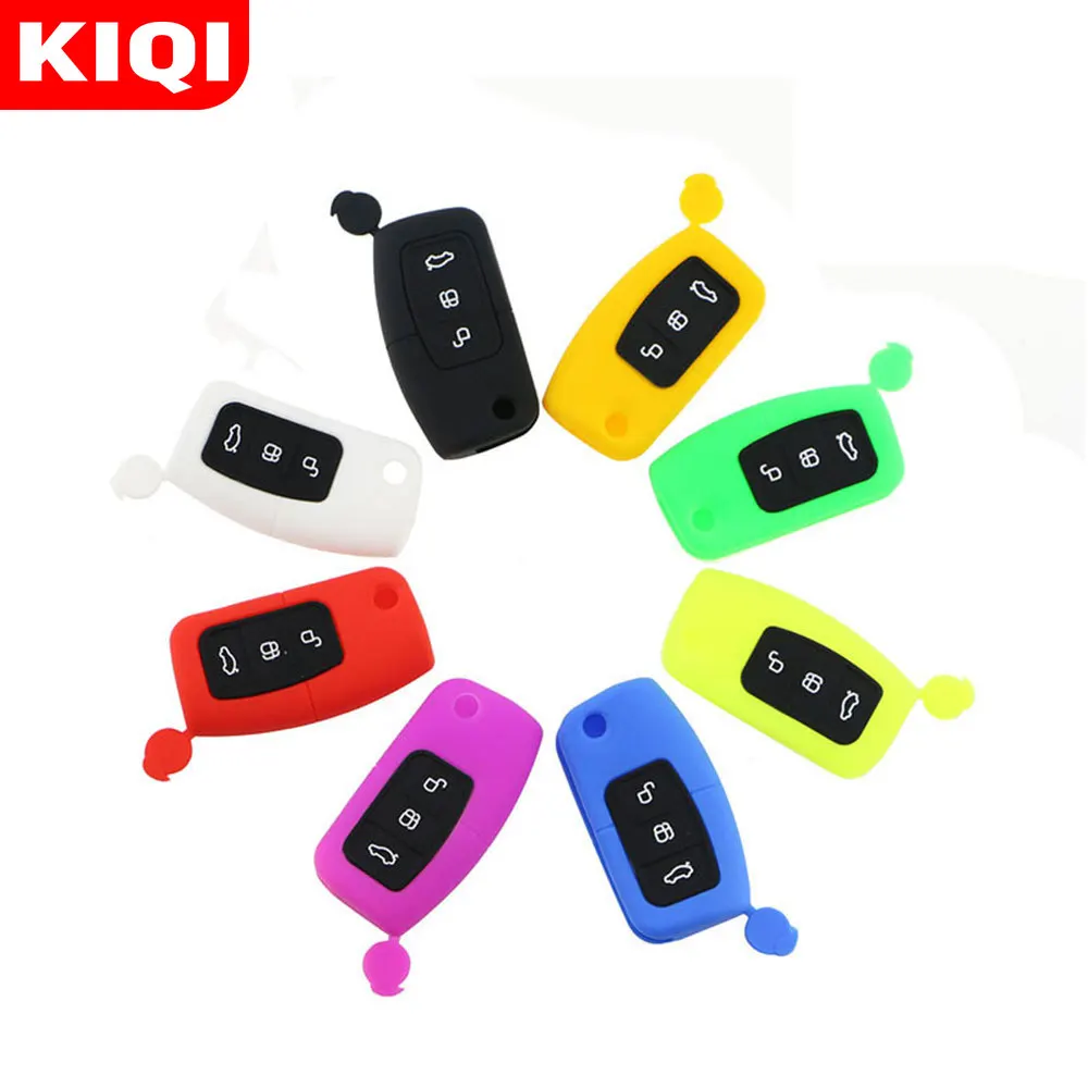 3 кнопки силиконовый чехол для ключей Ford Focus 2 MK2 Fiesta Ecosport Galaxy Mondeo S Max C раскладной