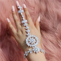 fashion luxury zircon bracelet ring set shining exquisite crystal elegant womens prom party jewelry wholesale and retail