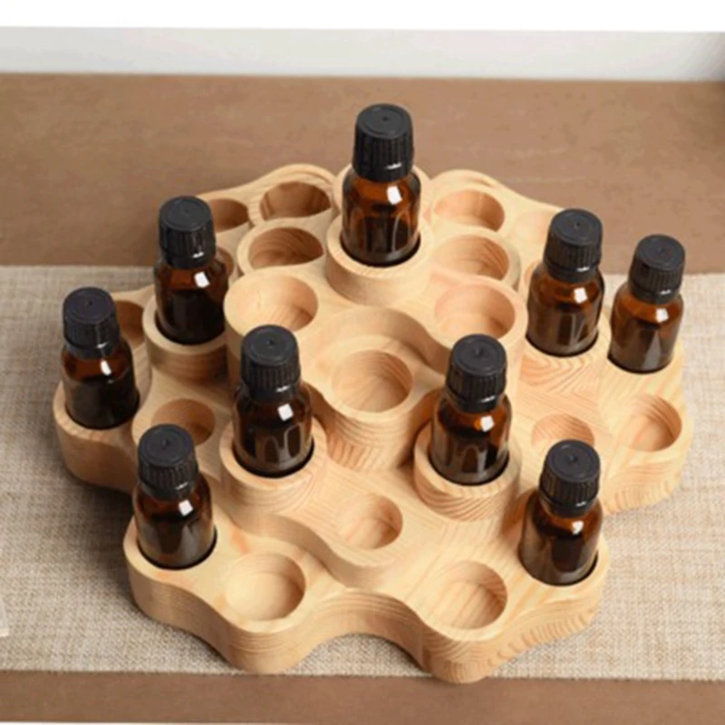 

Essential Oil Packaging Wooden Box Honeycomb Essential Oil Display Wooden Box Essential Oil Bottle Storage Wooden Box