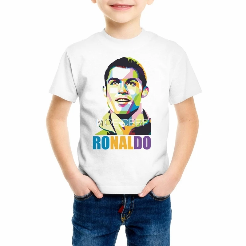 Summer fashion Children's 3d print Lionel Messi t shirt Kid/baby Cristiano Ronaldo short sleeve T-shirts Boys/Girls clothes Z9-4 - Цвет: 7