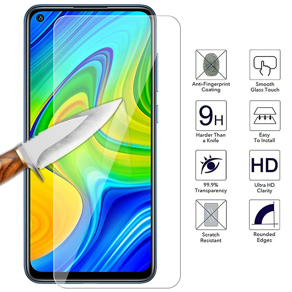 2pcstempered glass for xiaomi redmi note 10 9 7 5 8 pro 8t mi 10 lite poco x3 nfc f2 screen protector free global shipping