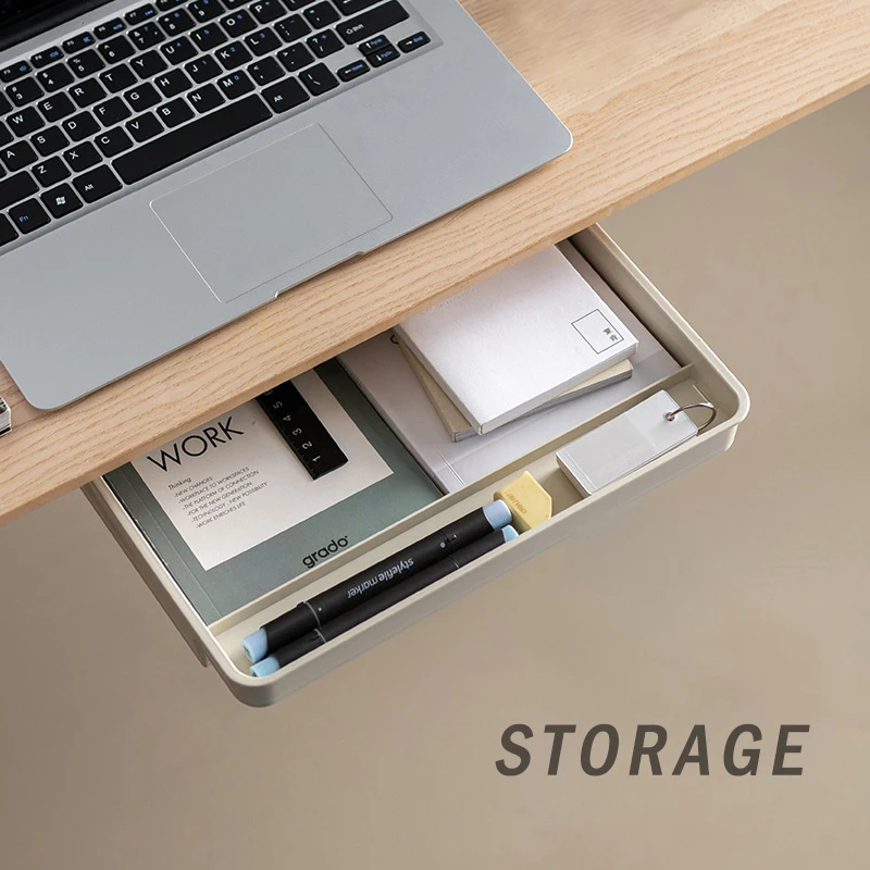 

Large Under Desk Drawer Organize Adhesive Storage Box Under Table Hidden Drawer Slide Out for Office Home Paste Tray