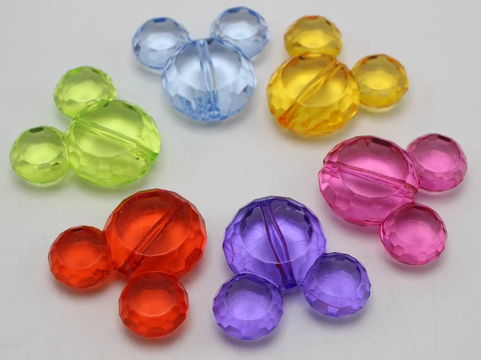 

10 Colour Transparent Acrylic Mouse Beads Pendants