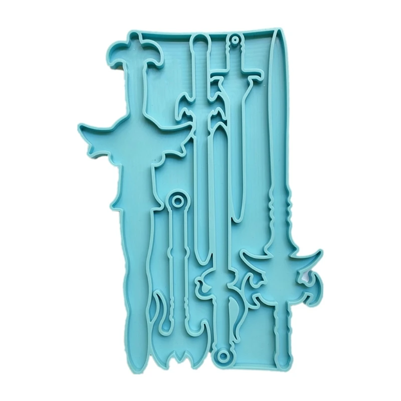 

D2TD Dagger Epoxy Resin Mold Keychain Pendant Casting Silicone Mould DIY Crafts Mold