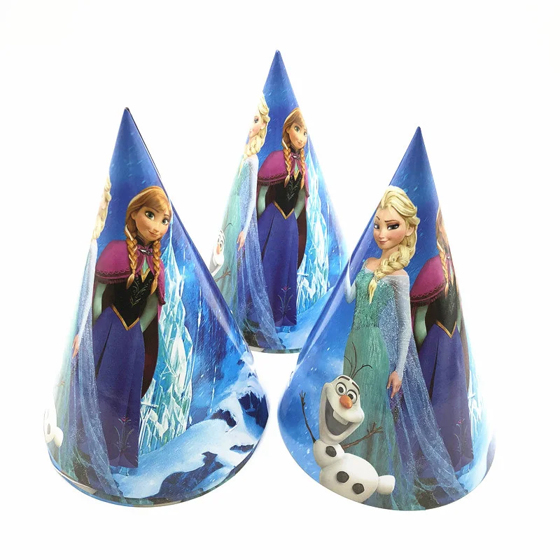 caps-6pcs Холодное сердце Дисней Дети Девочки подарок на день рождения пакет события вечерние украшения чашки тарелки детский душ Одноразовые столовые принадлежности - Цвет: caps-6pcs