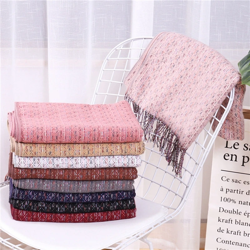 

2019 designer brand women scarf spring winter pashmina bandana for lady cashmere scarves thick neck head warm knit echarpe