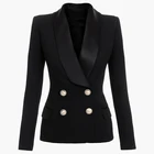 Женский двубортный Блейзер, облегающий блейзер с воротником-шалью и пуговицами в виде льва, 2022