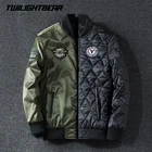 Куртка-бомбер мужская зимняя, хлопковая, с вышивкой, большого размера, 7XL, BF03