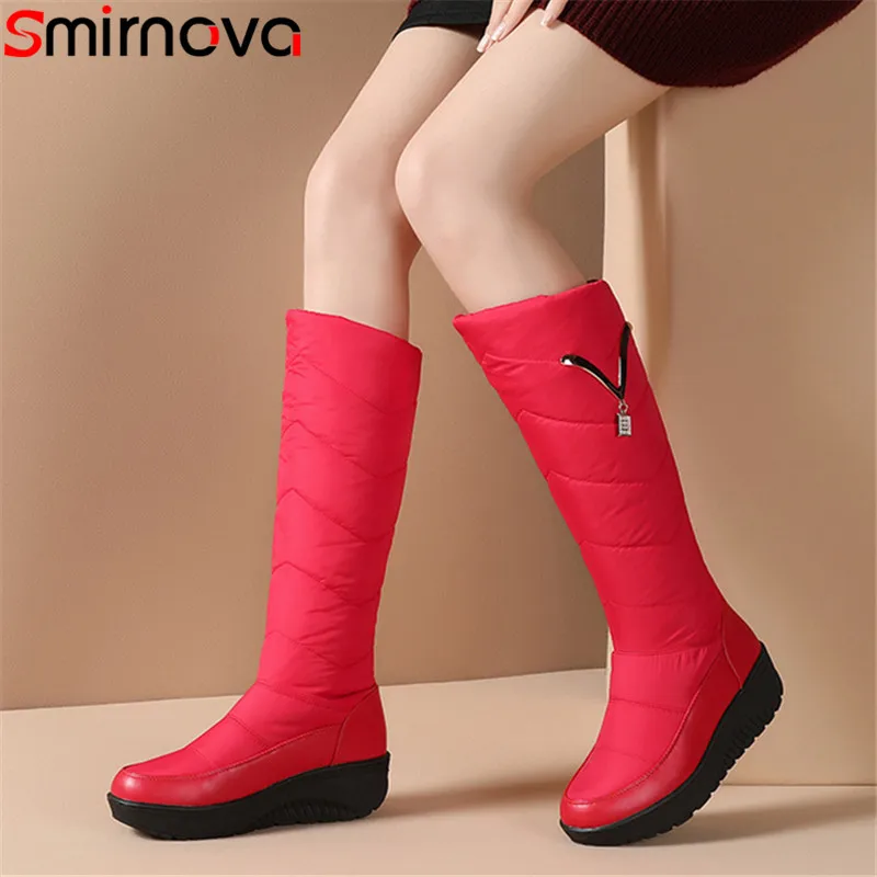 Smirnova/Большие размеры 35-44 Сапоги до колена Женские сапоги на плоской подошве