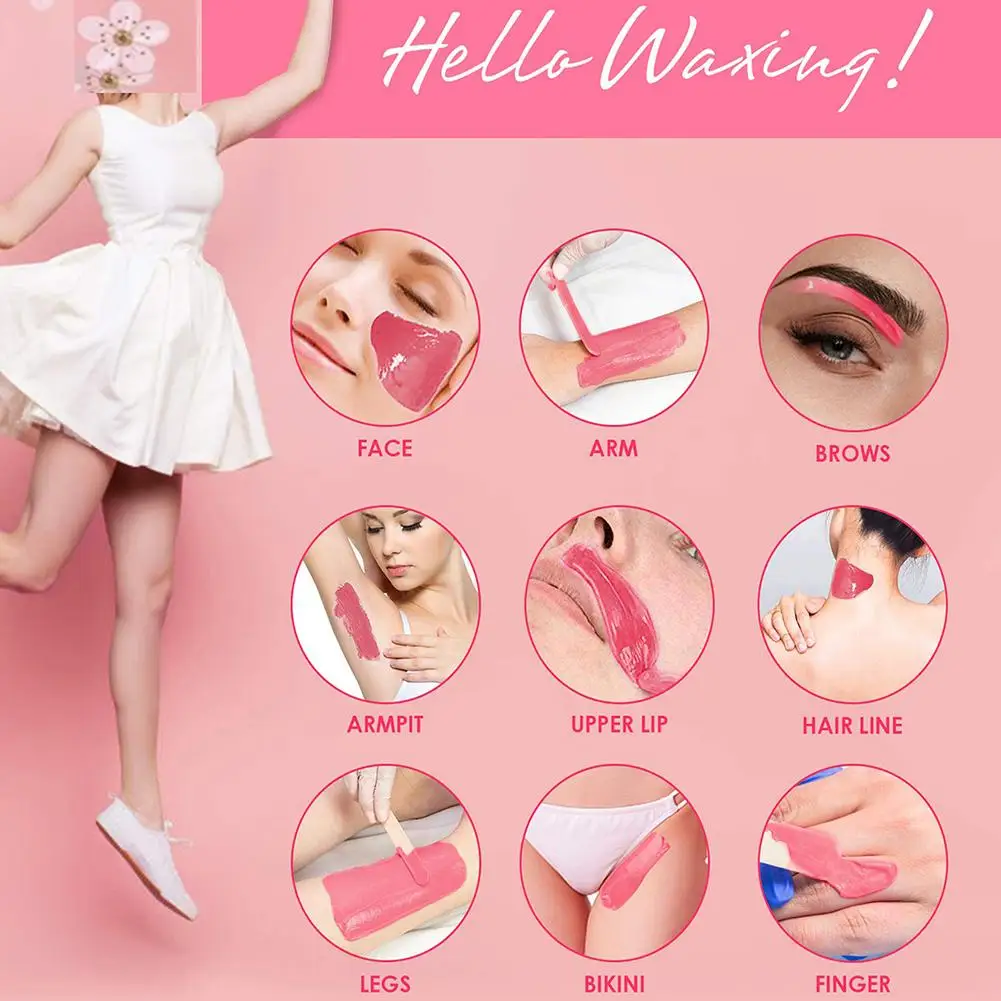 

100g/Pack 10pcs Applicator Sticks Wax Beans Depilatory Hot Film Wax Pellet Removing Bikini Face Hair Legs Arm Hair Removal
