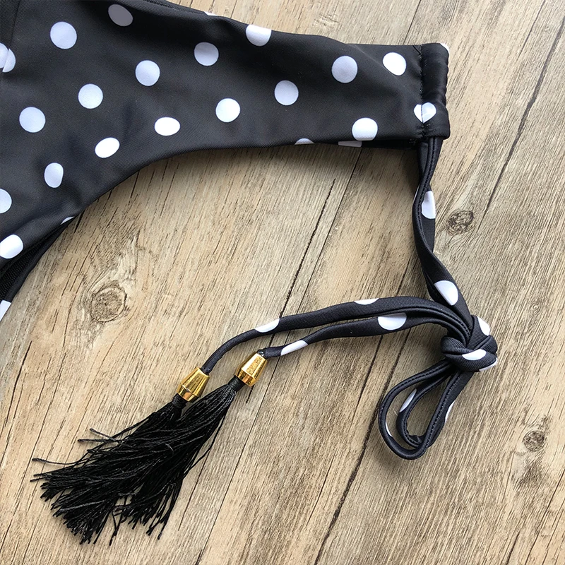 Женский купальник с принтом листьев и кисточками новинка 2020 пикантное