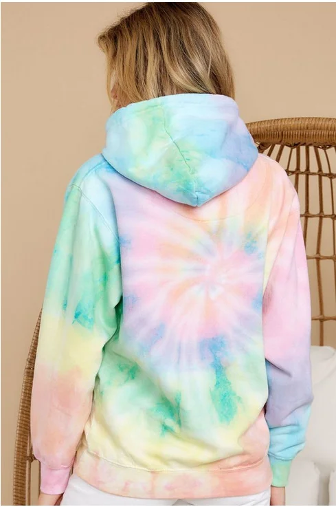 

Pullovers Hoodie Women Tie Dye Pockets Autumn Long Sleeve Jacket Oversized Ladies Casual Coat Streetwear Sweatshirts Hoodie