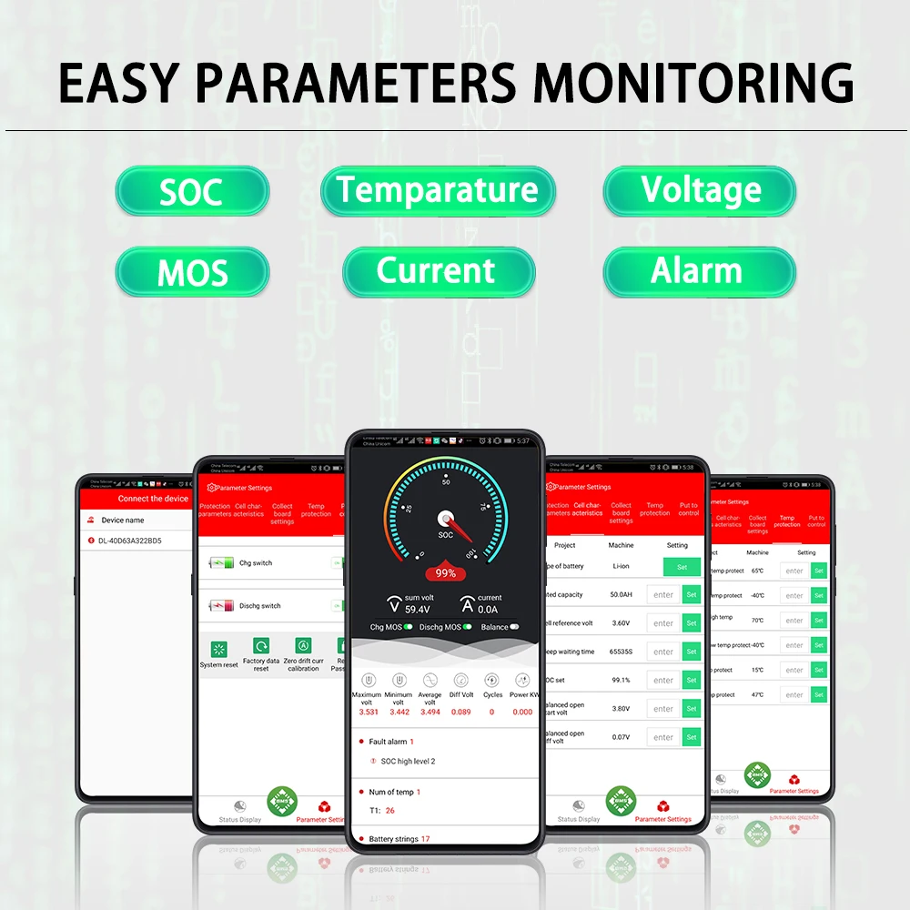Smart BMS LiFePO4 3S 4S 6S 7S 8S 10S 12S 13S 14S 15S 16S 17S 20S 24S 3.2V Bluetooth APP Uart Cable For Lithium Battery | Электроника