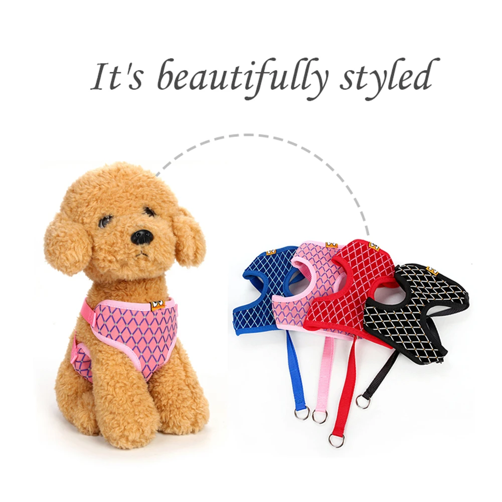 1 шт. Стразы сетки альпинистская веревка поводок дышащий Регулируемый ПЭТ Жилет