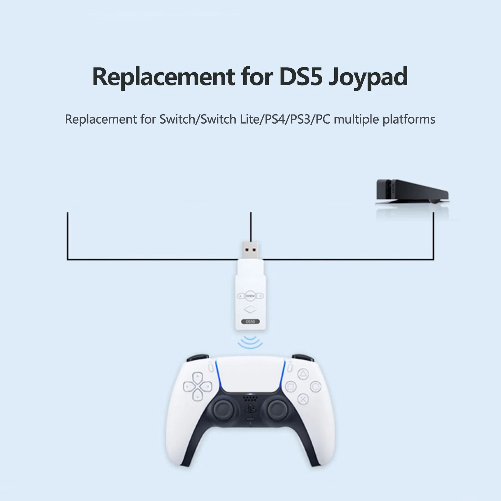 

COOVElite DS50 Wireless Receiver BT Converter Plug And Play Replacement for DS5 Joypad
