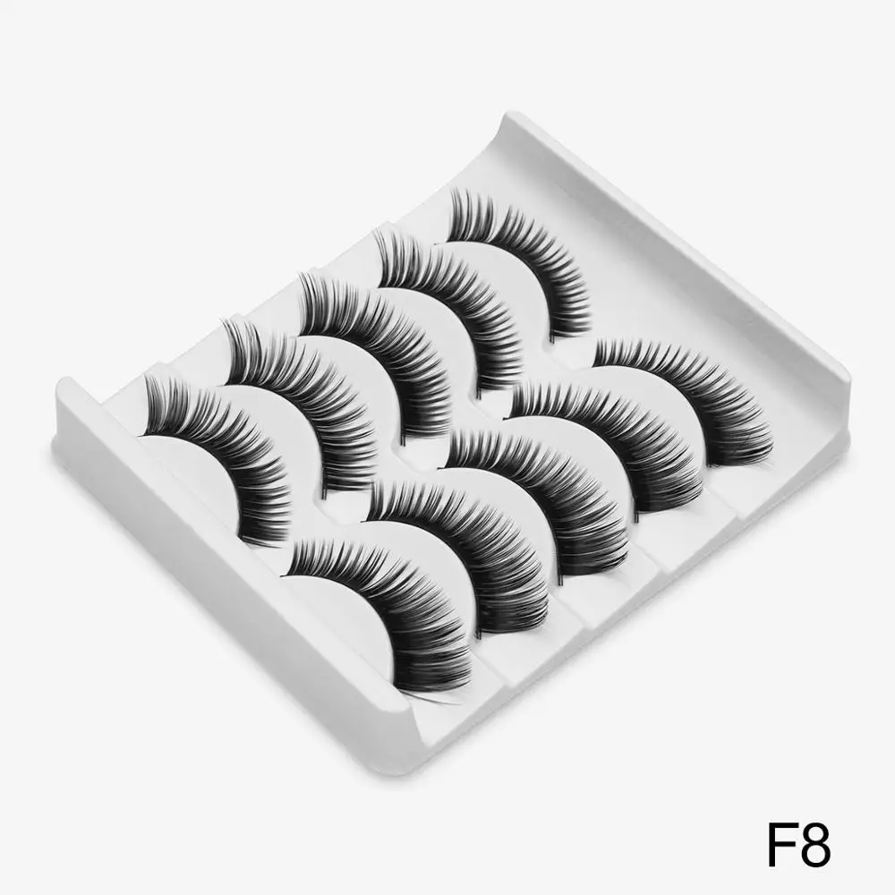8 пар 3D норковые Накладные ресницы ручной работы натуральные длинные ресницы пушистые ресницы Многоразовые Накладные ресницы инструмент для наращивания - Цвет: F8