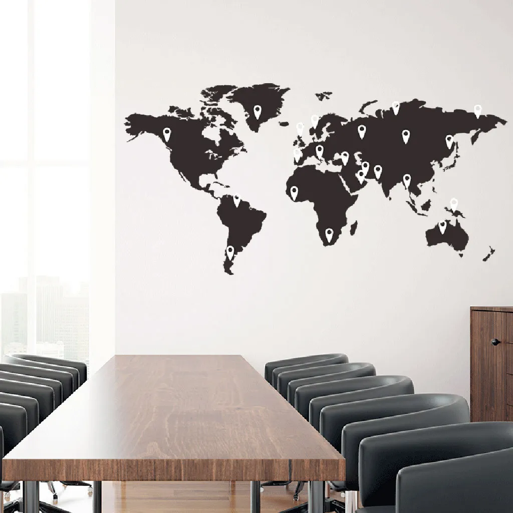 Дорожная Наклейка на стену с изображением мира для офиса классной комнаты