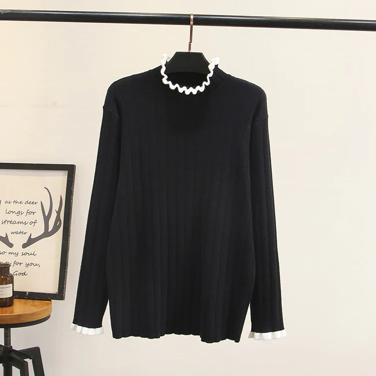 Повседневные незаменимые свитера размера плюс осень 2019 женские модные свободные