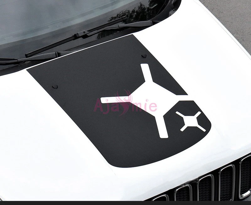 

For Jeep Renegade 2016 2017 2018 Carbon Fiber Color Car Hood Film Star Car Sticker Protector Styling Accessories