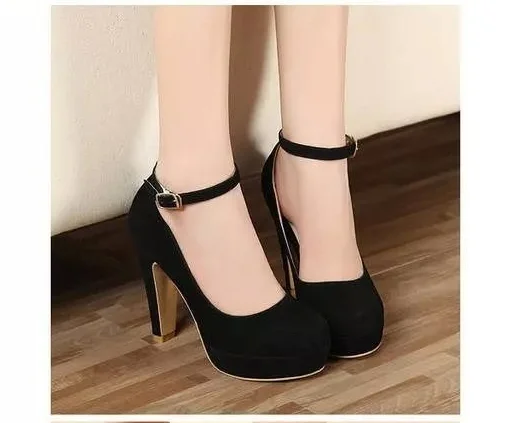 Женские бархатные туфли свадебные на толстом каблуке 11 см черные красные 2020|wedding