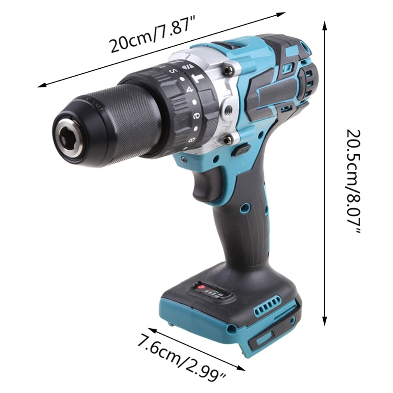

13mm Cordless Brushless Impact Electric Drill Screwdriver Compatible 1815 1820 1830 1840 1850 1860 Lithium Battery Power