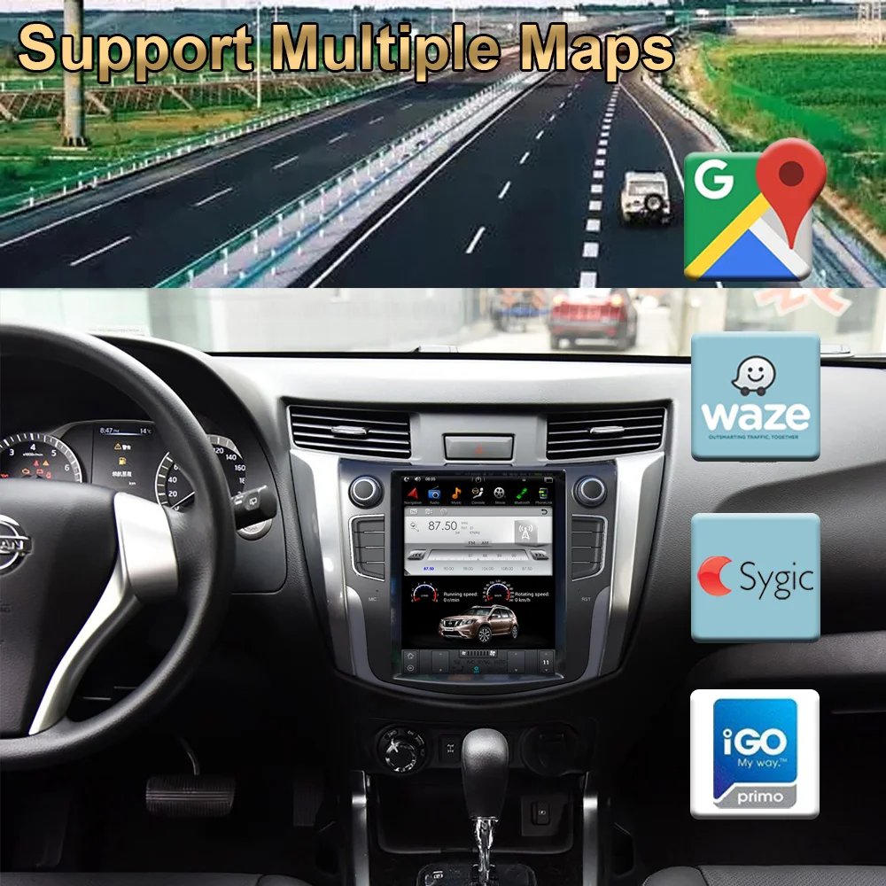 Вертикальный Автомобильный GPS-навигатор в стиле Tesla Android 9 0 для NISSAN NAVARA 2014-/NP300