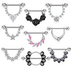 Штанга из хирургической стали с цирконом для пирсинга сосков, пикантное кольцо-штанга с блестящим шариком для сосков, ювелирное изделие для пирсинга, подарок 14 г