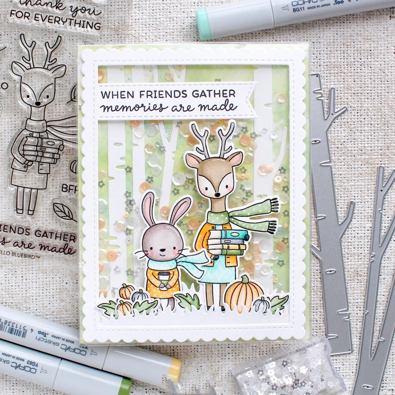 Нарезка металла "Березовые деревья" для декора фотоальбомов, скрапбукинга, открыток и ремесел из вырубки бумаги 2019 года.