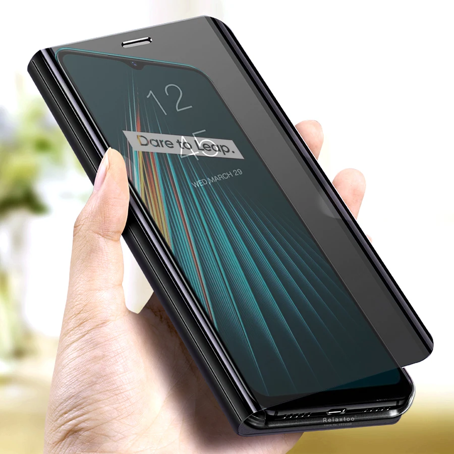 Умный зеркальный флип чехол для oppo a9 a5 a3 2020 ace reno z f11 f9 pro r19 k5 k3 k1 realme 5i 5 3 2 x2 xt x lite tx