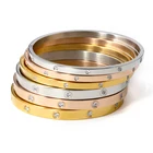 4 мм6 мм8 мм Нержавеющаясталь Пара CZ кристаллами браслеты для Для женщин мужчин Роскошные ювелирные изделия браслеты из розового золота любовника изготовленный на заказ браслет