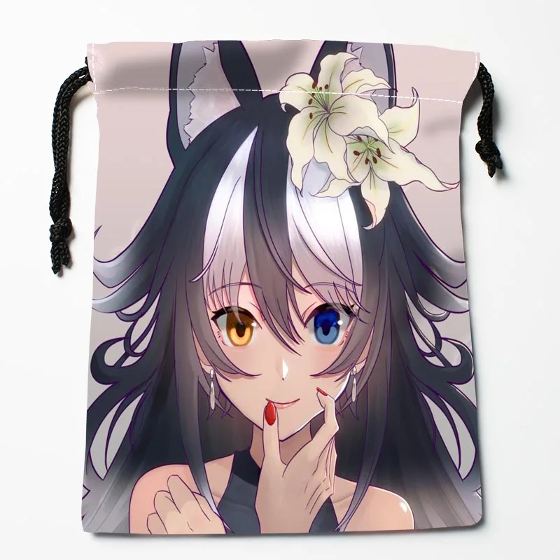 

Custom Kemono Friends Drawstring Bags Wedding Party Christmas Gift Pouches Packing 18x22cm Satin Fabric Storage Bag 0918