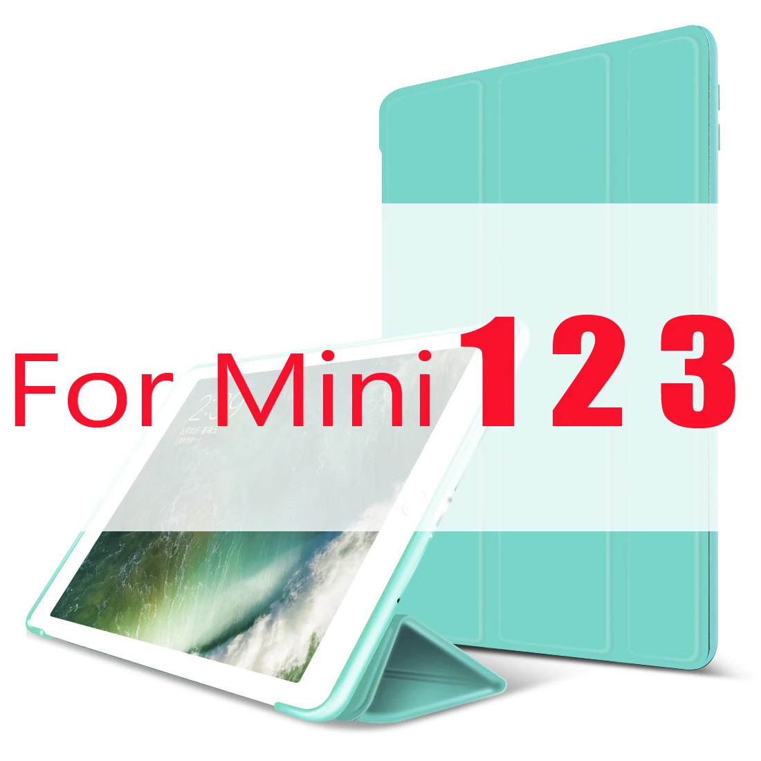 Mint For Mini 1 2 3 Чехол для iPad Mini 4 3 2 1 чехол из искусственной кожи Силиконовый мягкий чехол для iPad Mini 2 5 чехол Funda - Цвет: Mint For Mini 1 2 3