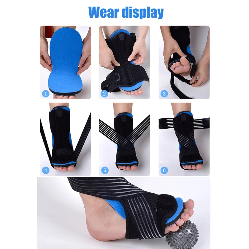 Plantar Fasciitis Night Splint + Ball Practical Best Selling Arch Sprain Memory Cotton Aluminum Relieves Achilles Tendon | Спорт и