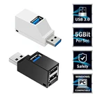 Концентратор USB 3,0, адаптер-удлинитель, мини-разветвитель с 3 портами для ПК, ноутбука, Macbook, высокоскоростной U-диск-ридер для Xiaomi