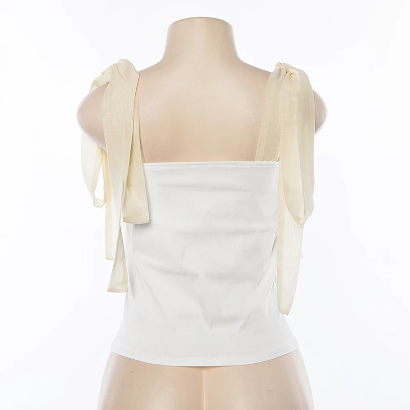 CHICEVER белый укороченный топ женский без рукавов бандаж короткий ремень жилет для