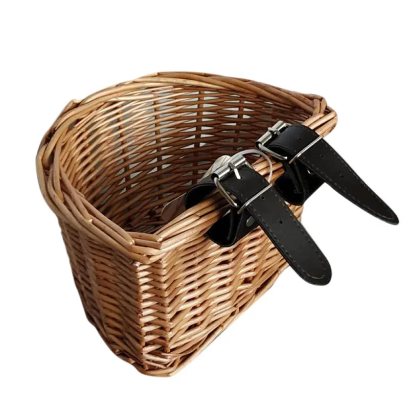

Children Vintage Rattan Bicycle Baskets Bicycle Balance Car Baskets Bike Scooter Basket Kids Bike Cart Plastic Handbag Hot Sale