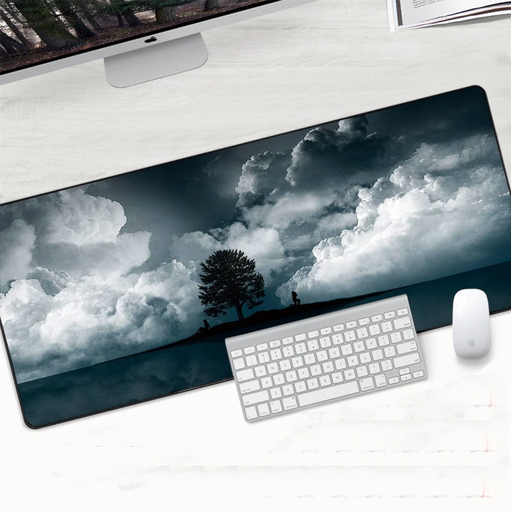 

Cherry Blossoms Mouse Pad Gamer Large Lock Edge Soft Sakura Gaming Mousepad Mountain Non-slip Rubber Computer Desk Mat Padmouse