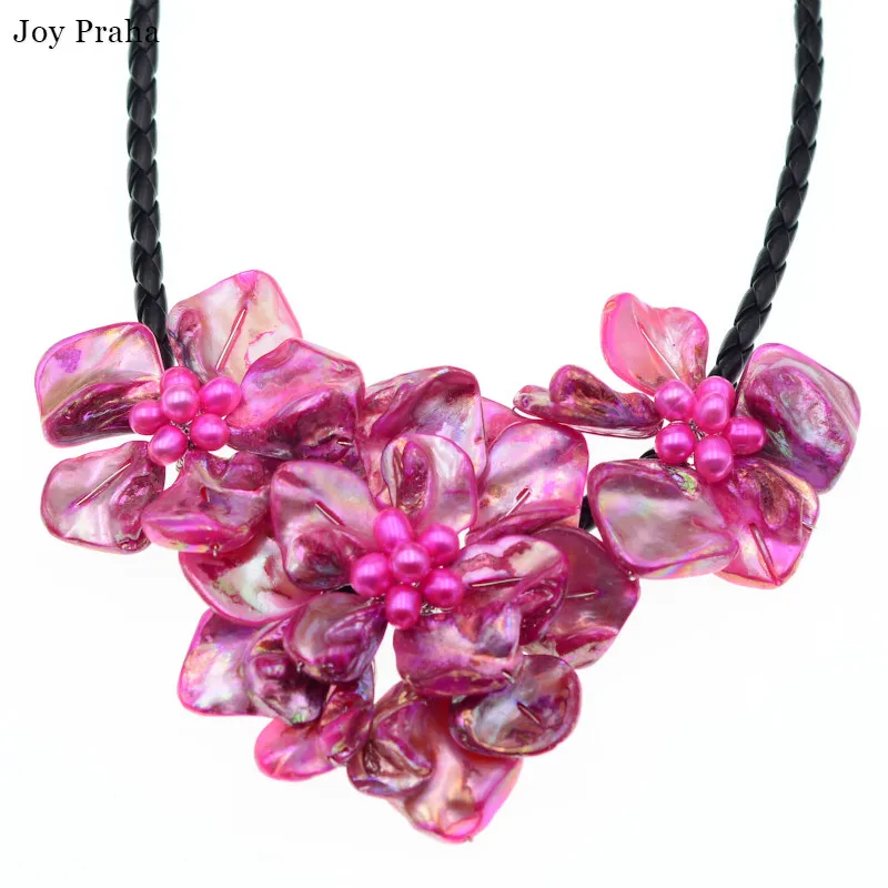 

Rose red baroque shell peach necklace / Fashion pearl women clavicle chain / wholesale dropshipping