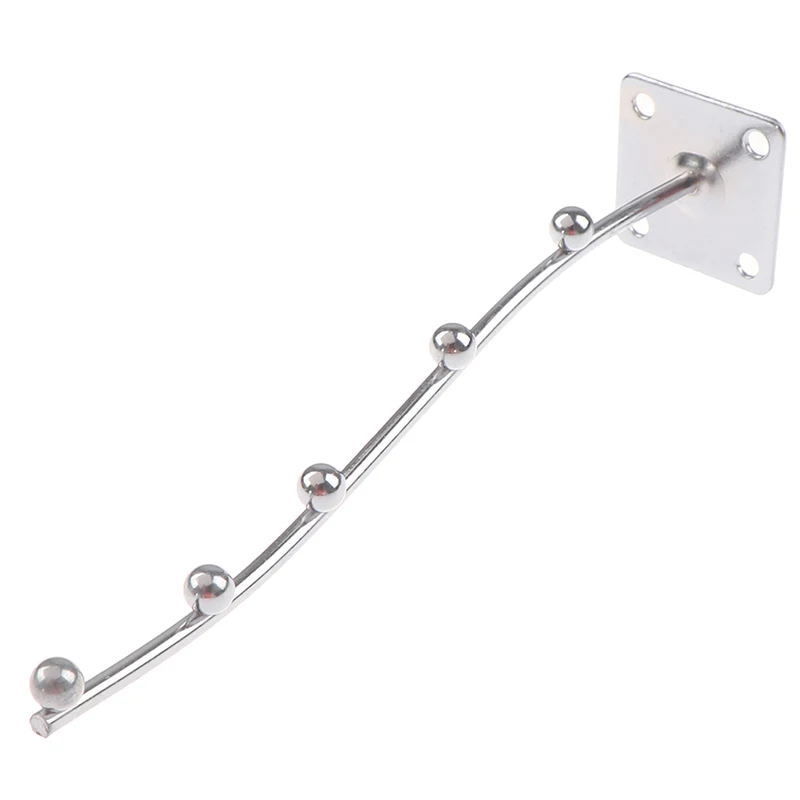 

1pcs Useful Wall Mount Waved Waterfall Hanger Rack 5 Beads Garment Display Hooks