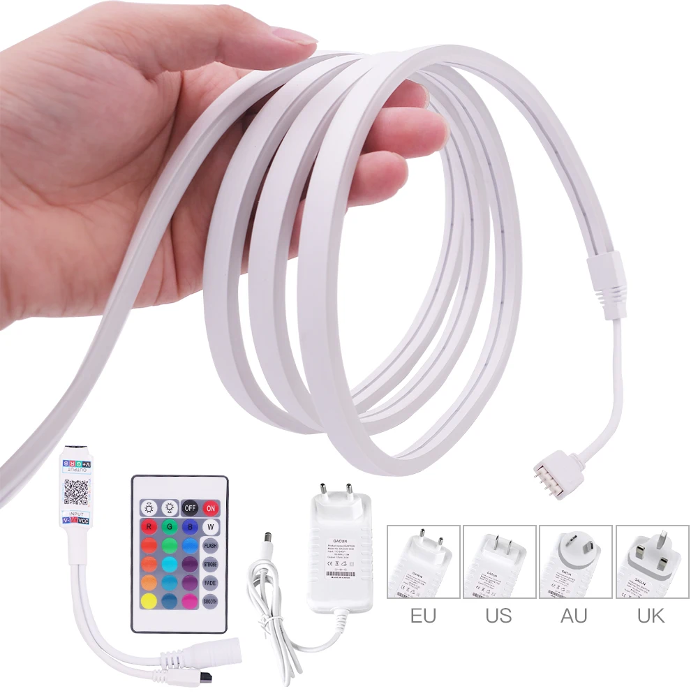 12V RGB LED Strip Neon Light With Bluetooth APP Remote Control 1/2/3/4/5M Lamp Tape Waterproof Dimmable For Decor lighting | Лампы и