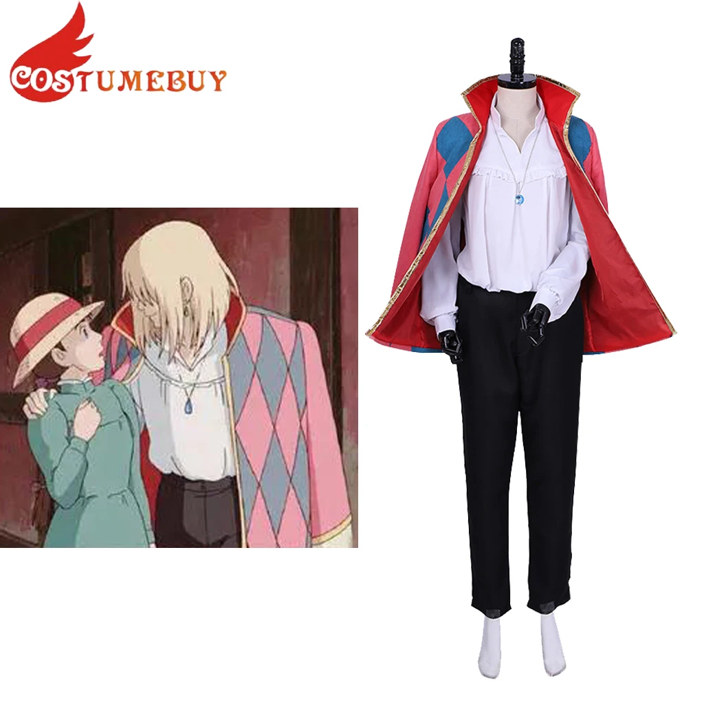 Костюм для косплея аниме Howl's Move Castle костюм Howl плащ рубашка с пальто ожерелье на