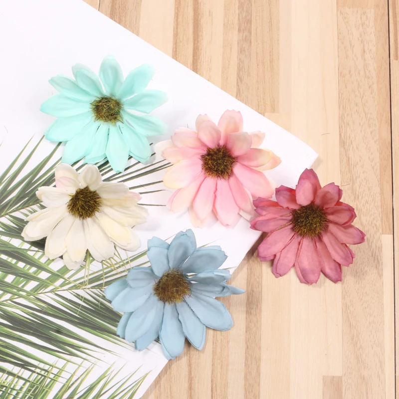 10 шт./лот 6 см Искусственный цветок ромашки в стиле ретро свадебное украшение