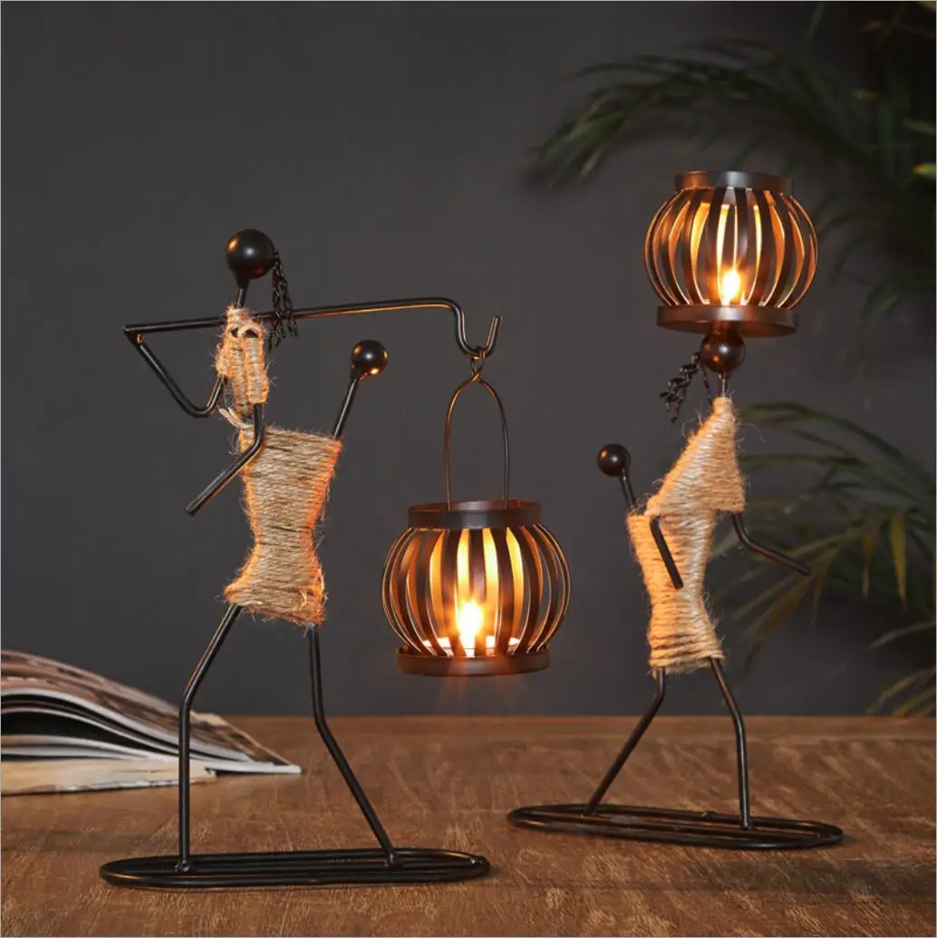 

Weeding Metal Ornaments Crafts Home Decoration Candle Holder Candlestick Decor Handmade Miniature Figurines Art Gifts H0462