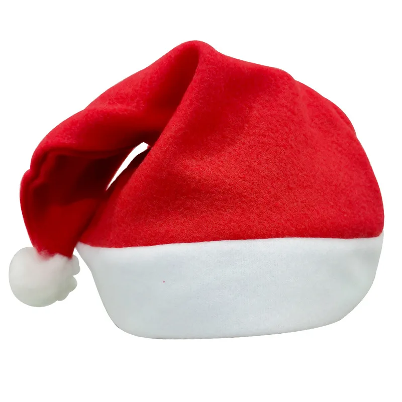 

Рождественские украшения, красная Нетканая Рождественская шапка из матового плюша