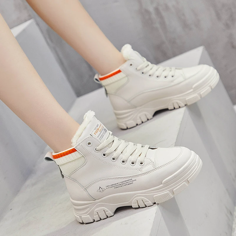 

Women Boots Winter with Fur Super Warm Snow Boots Martin Work Casual Shoes Hiking Sneakers High Top Rubber Ankle Female