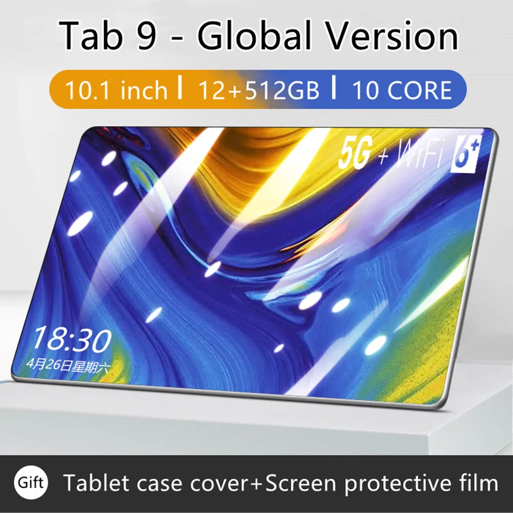 10 inch Tab 9 Tablet 12GB RAM+512GB ROM android 4G/5G Game Android 11.0 tablet dual sim core electronic tablets | Компьютеры и офис