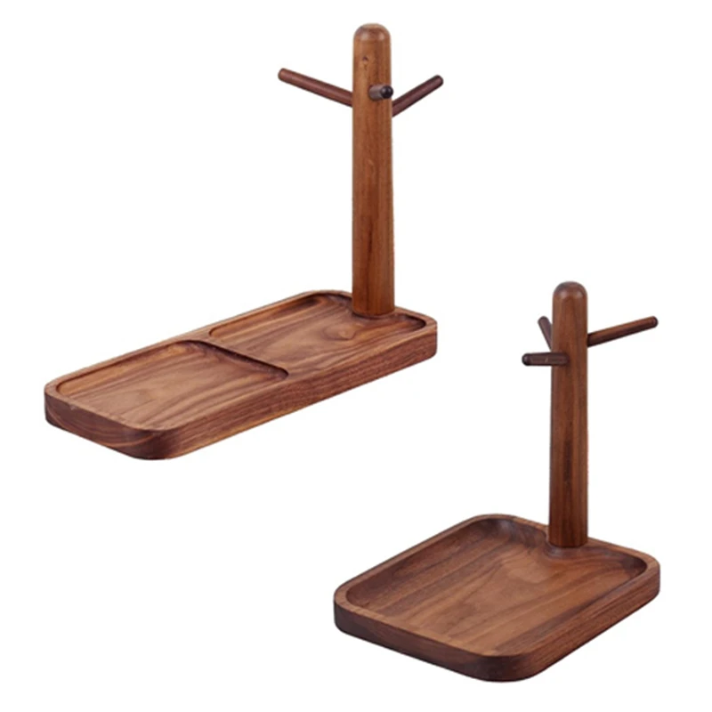 

Вешалка для ключей из орехового дерева, вешалка для ювелирных изделий, вешалка для ключей, полка для хранения ожерелий, браслетов, колец, час...