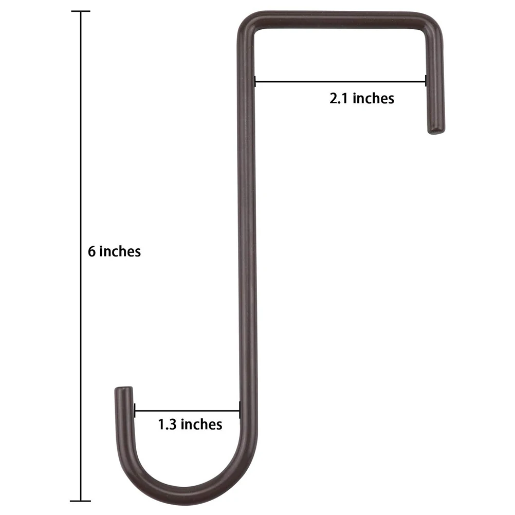 

6 Pcs 2 x 6 inch Fence Hooks Patio Hooks Metal Hangers for Vinyl Fences Indoor and Outdoor Hanging Lights Plants Bird Feeder