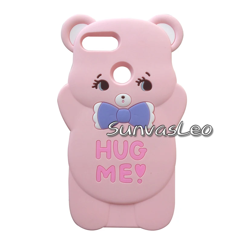 Pink Hug Bear Для Huawei P Smart 5,6" 3D чехол, мягкий силиконовый чехол с милым единорогом из мультфильма, задняя крышка для мобильного телефона Huawei Honor 9 Lite - Цвет: Pink Hug Bear
