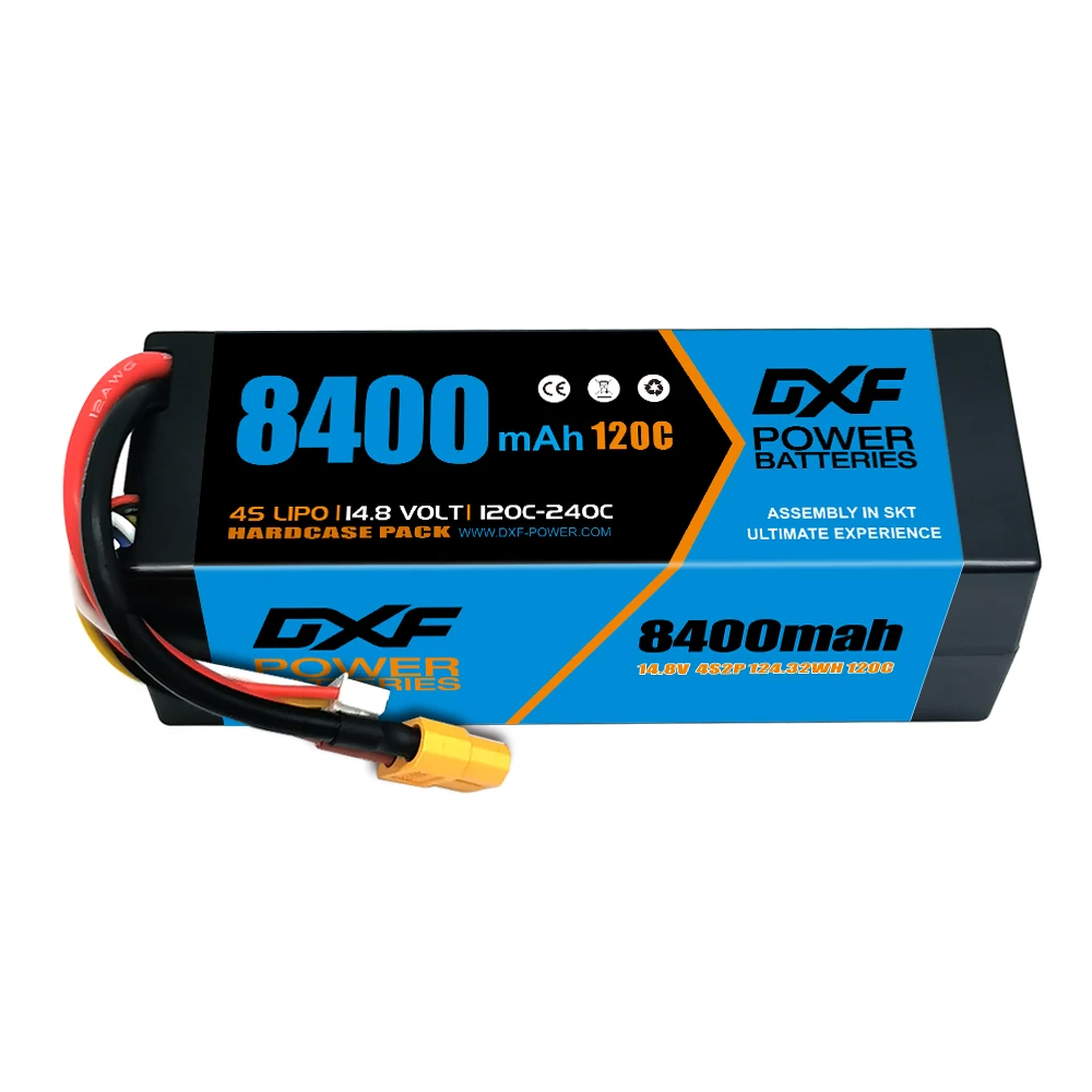 2 шт. DXF Lipo аккумулятор 4S 14 8 V 8400 мА/ч 6200 120C 80C на колесиках литий полимерная батарея